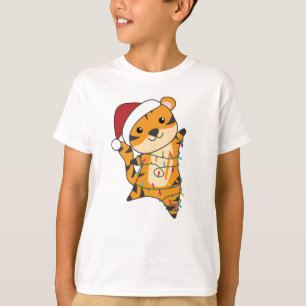 T-shirt Tiger Noël Neige hiver Animaux Tiger