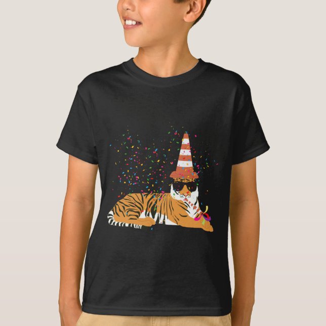 T-shirt Tiger Partying Animals Having A Party  (Devant)