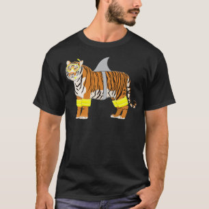 T-shirt Tiger Requin Tigre Robe Comme Requin Animal Drôle