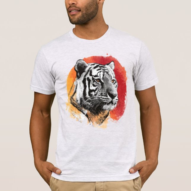 T-shirt Tiger symbol of courage. (Devant)