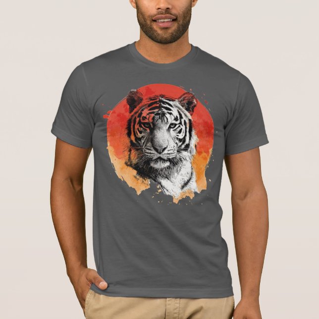 T-shirt Tiger symbol of courage.  (Devant)