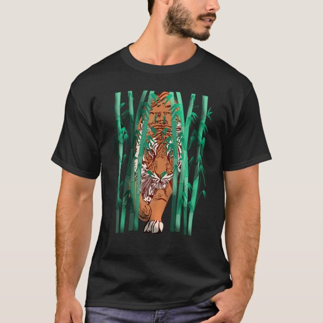 T-shirt Tiger Tête Face Gros Chats Imprimer Predator Motif (Devant)