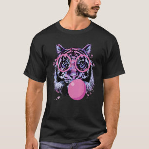 T-shirt Tiger Tête Visage Aquarelle Mélange lunettes Faune