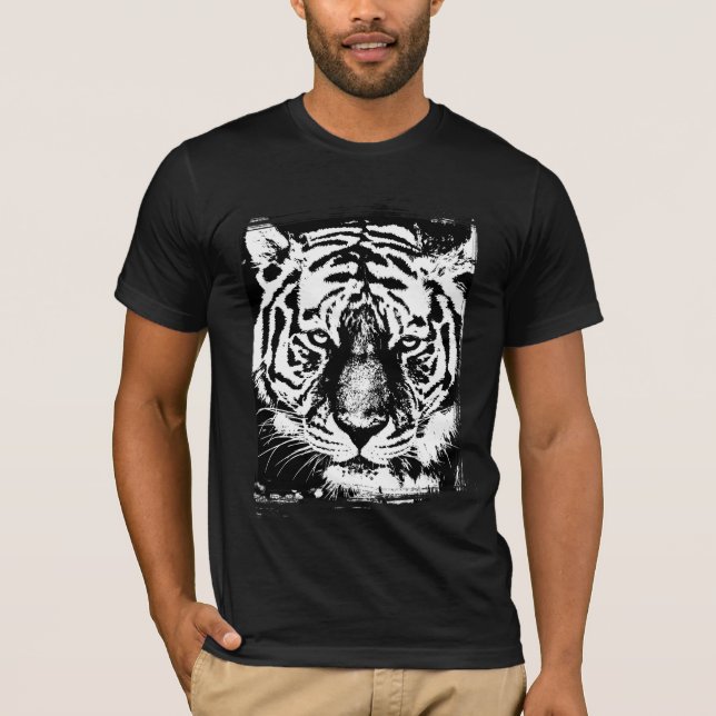 T-shirt Tiger Tiger Head Pop Art Elégant Modèle moderne (Devant)
