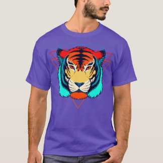 T-shirt Tiger Tiger Head Rétrowave
