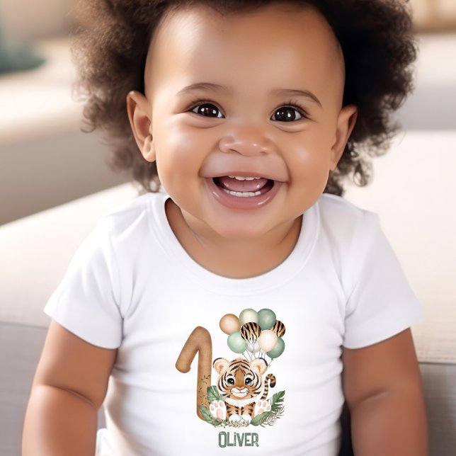 T-shirt Tiger Wild One 1st Birthday Boy (Cute Tiger Wild One 1st Birthday Boy T-shirt)