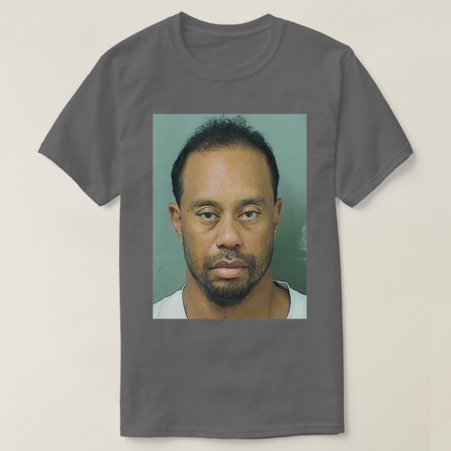 T-SHIRT TIGER WOODS MUGSHOT (Design devant)