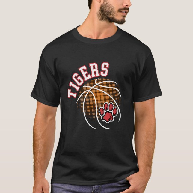T-shirt Tigers Basketball Red Tiger Pride École Empreinte  (Devant)