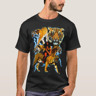 T-shirt Tigers vintages 90s y2k Cat Graphic il a la lumièr