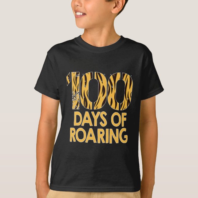 T-shirt Tigre 100 Jours Fun Roaring 100ème Jour De L'École (Devant)