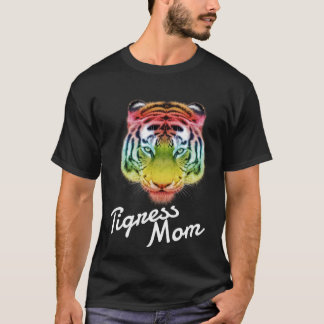 T-shirt Tigre arc-en-ciel maman