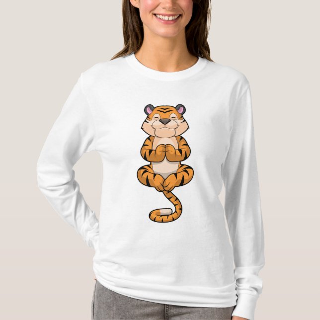 T-shirt Tigre au Yoga Fitness (Devant)