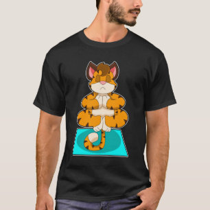 T-shirt Tigre au Yoga sur tapis de Yoga
