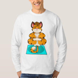 T-shirt Tigre au Yoga sur tapis de Yoga