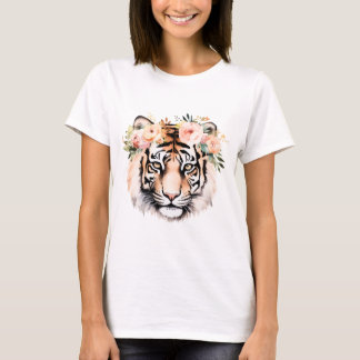 T-shirt Tigre aux Fleurs – Grappe Audacieuse & Bel