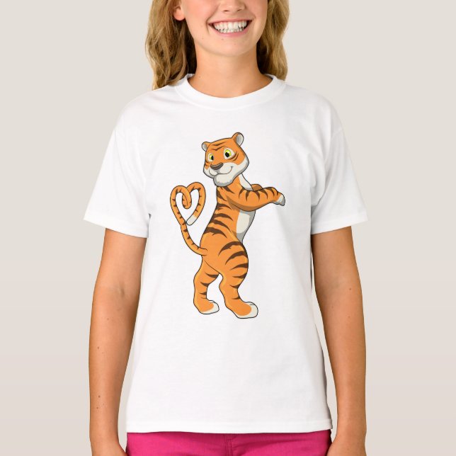 T-shirt Tigre avec coeur (Devant)