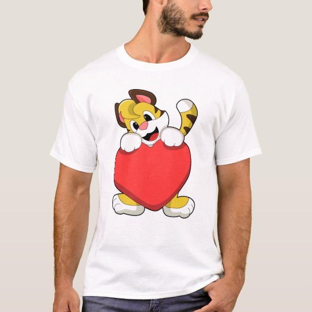 T-shirt Tigre avec coeur (Devant)