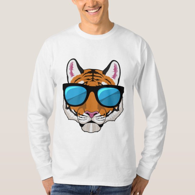 T-shirt Tigre avec lunettes de soleil (Devant)