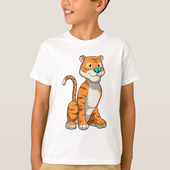 T-shirt Tigre avec papillon (Devant)