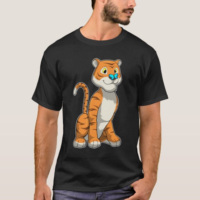 T-shirt Tigre avec papillon (Devant)