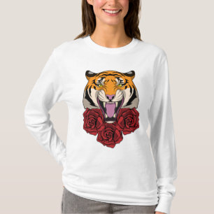 T-shirt Tigre avec Rose