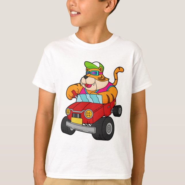 T-shirt Tigre avec voiture (Devant)