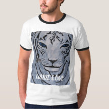 T-SHIRT TIGRE BLANC PAR PAULA REILLY.