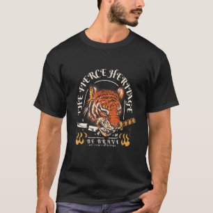 T-shirt Tigre coloré avec un couteau femmes Tigre réaliste