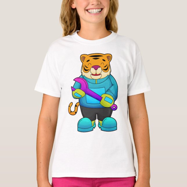 T-shirt Tigre comme mécanique avec clé (Devant)