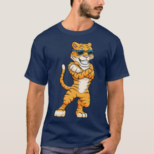 T-shirt Tigre cool avec lunettes de soleil