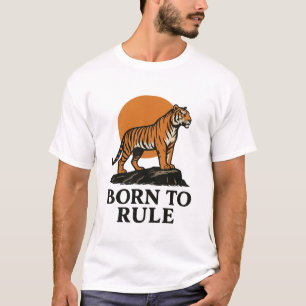 T-shirt Tigre couché de soleil sur la roche - Bold Wildlif