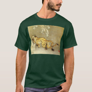 T-shirt Tigre Dans La Hokusai Neige Bois Japonais