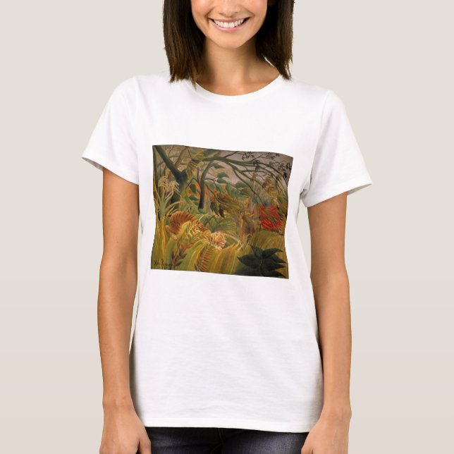 T-shirt Tigre dans une tempête tropicale par Henri Roussea (Devant)