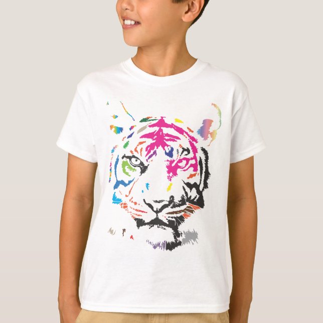 T-shirt Tigre d'arc-en-ciel (Devant)
