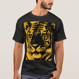 T-shirt Tigre d'art Pop Jaune Noir