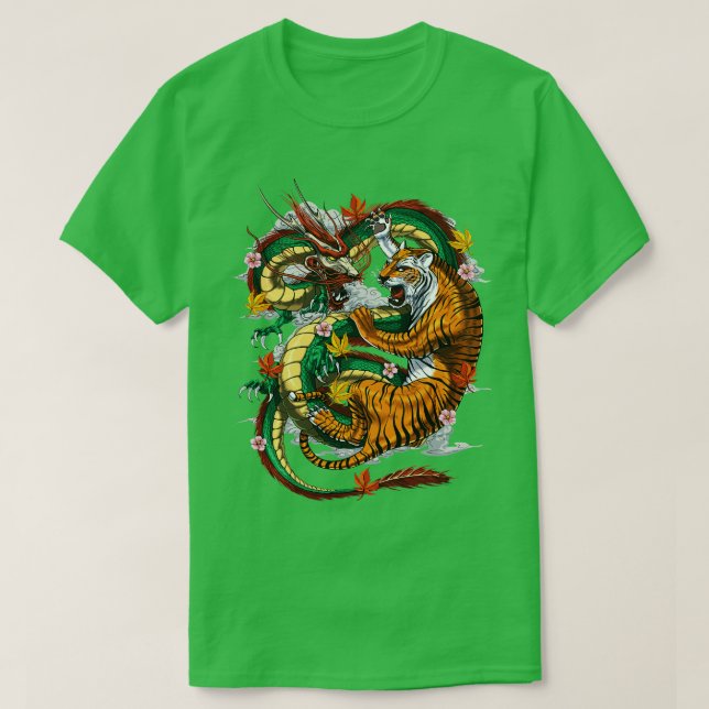 T-shirt Tigre de dragon japonais (Design devant)