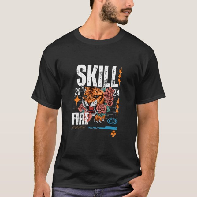 T-shirt Tigre de tir de compétences | Gras Urban S (Devant)