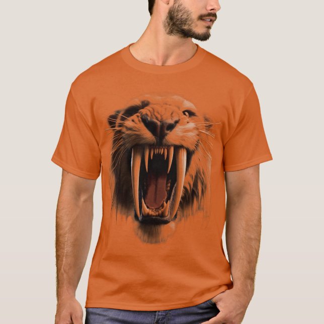 T-shirt Tigre denté Saber Grand Visage (Devant)