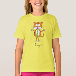 T-shirt Tigre drôle dans une Cravate caricature pour enfan