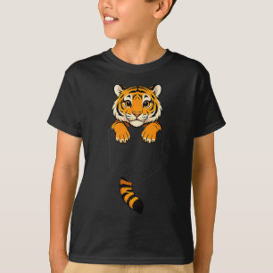 T-shirt Tigre Drôle Qui Regarde Dans La Poche Amoureux Des