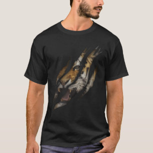 T-shirt Tigre en colère Visage Tordu Claw Wild Safari Ani