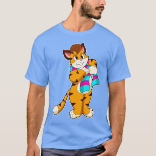 T-shirt Tigre en hiver avec Écharpe