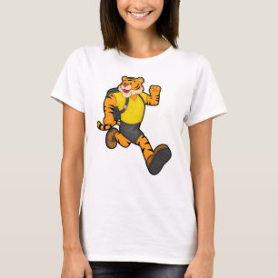T-shirt Tigre en marche avec sac à dos