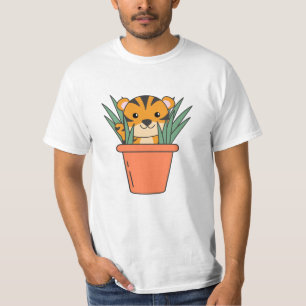 T-shirt Tigre En Pâte Douce Fleur Plante
