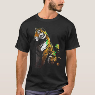 T-shirt Tigre Fleurs d'oeuvres d'art animal Tiger T shirt