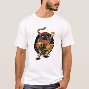 T-shirt Tigre japonais Lucky Daruma Poupée Tradition japon