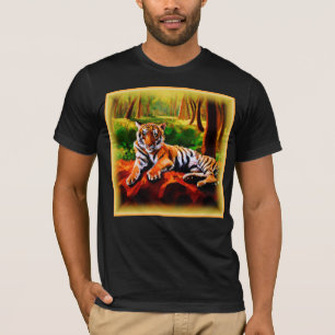 T-shirt "Tigre majestueux au repos dans la nature". Comman