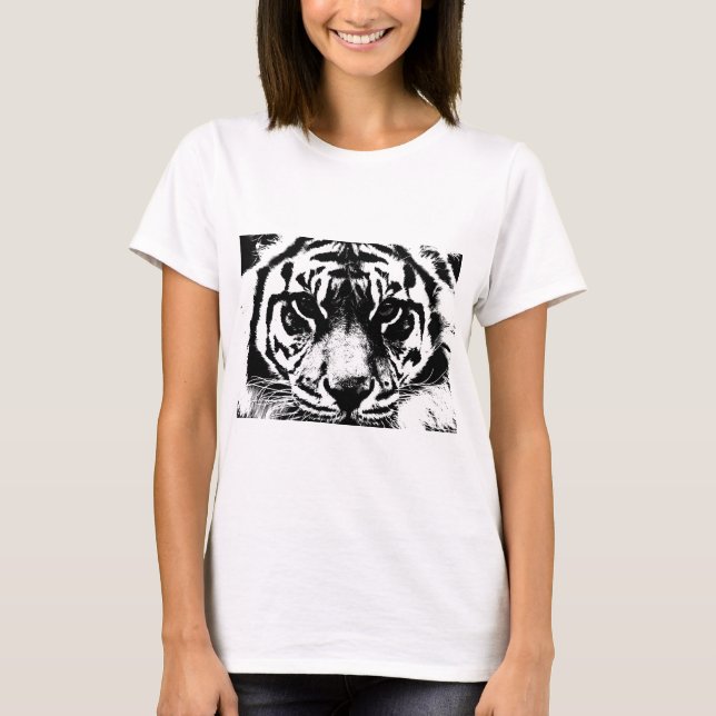 T-shirt Tigre noir et blanc (Devant)