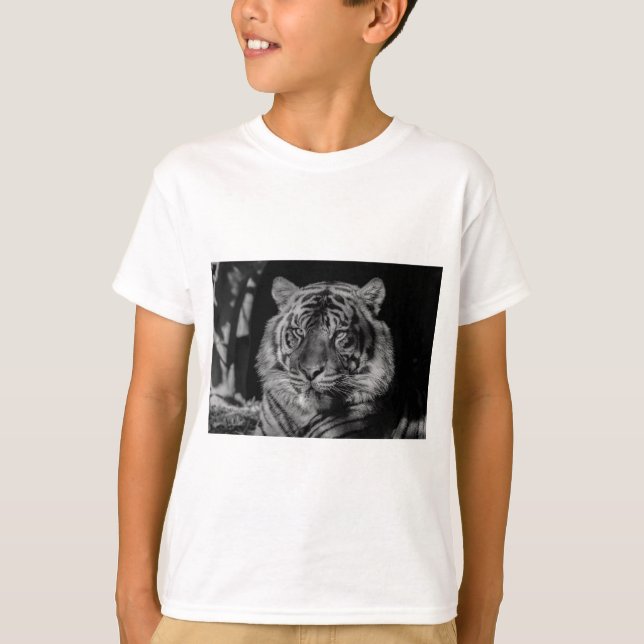 T-shirt Tigre noir et blanc (Devant)