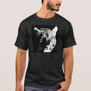 T-shirt Tigre noir et blanc Pop Art